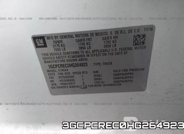 3GCPCREC0HG264923 фото 9