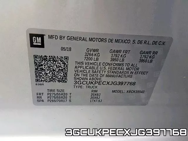 3GCUKPECXJG397768 фото 2