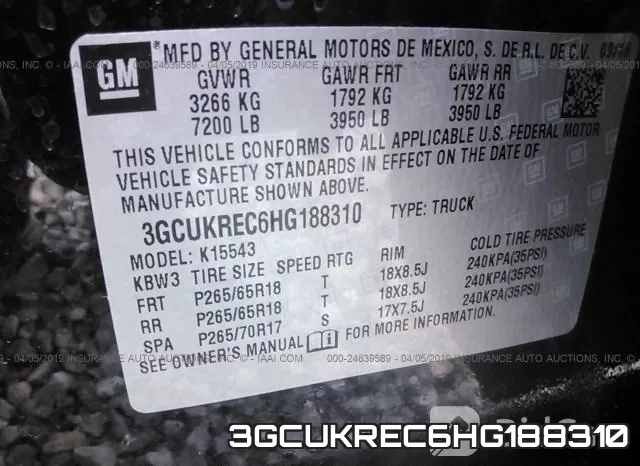 3GCUKREC6HG188310 фото 10