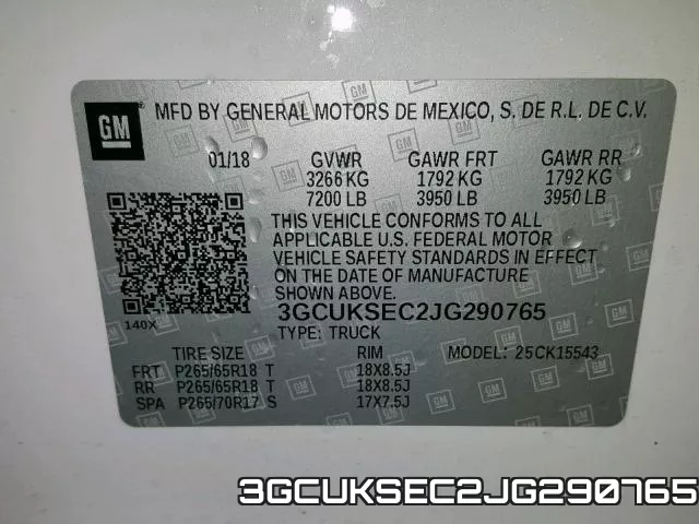 3GCUKSEC2JG290765 фото 2