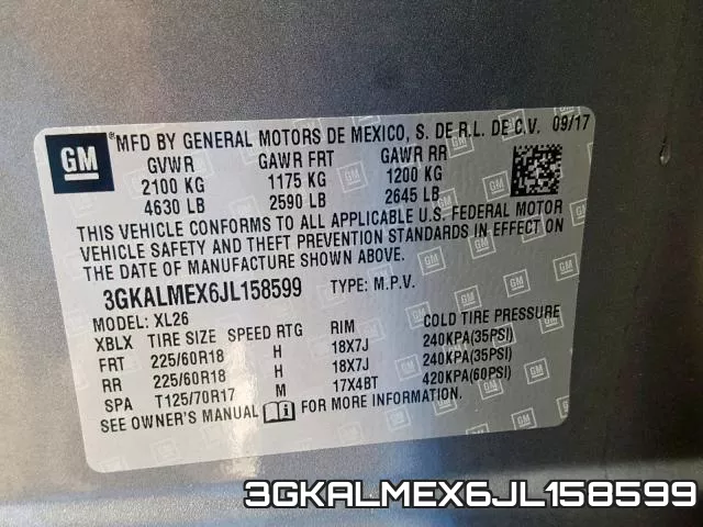 3GKALMEX6JL158599 фото 2
