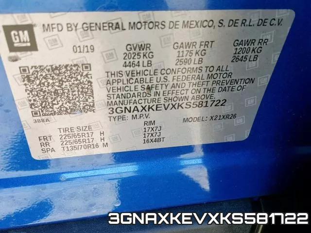 3GNAXKEVXKS581722 фото 2
