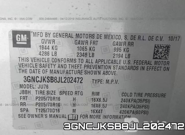 3GNCJKSB8JL202472 фото 10