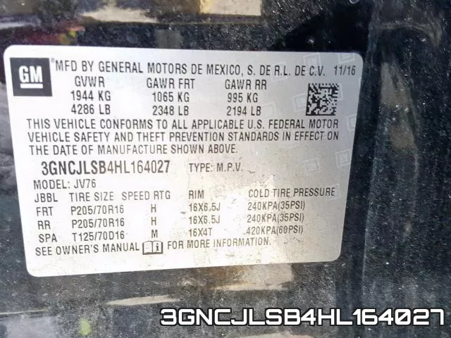 3GNCJLSB4HL164027 фото 2