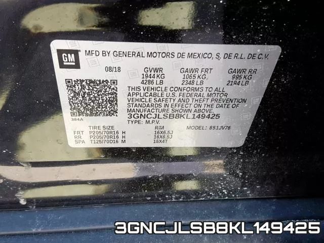 3GNCJLSB8KL149425 фото 2
