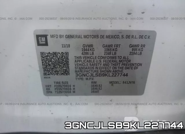 3GNCJLSB9KL227744 фото 10