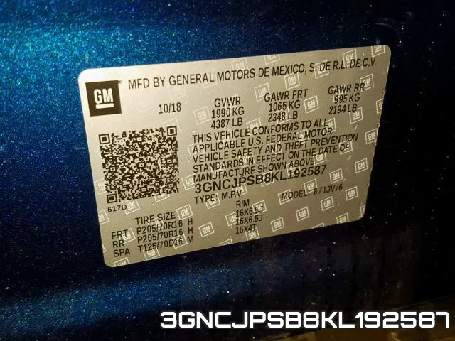 3GNCJPSB8KL192587 фото 2
