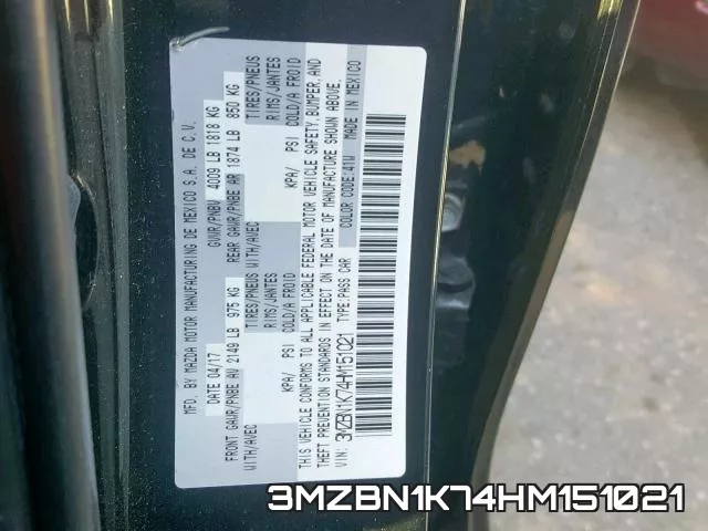3MZBN1K74HM151021 фото 2