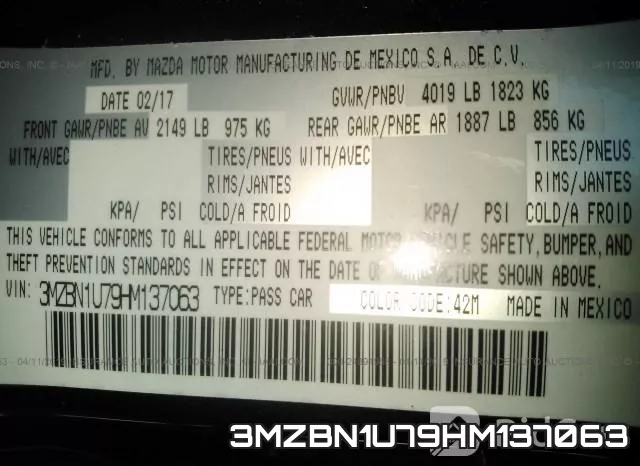 3MZBN1U79HM137063 фото 10
