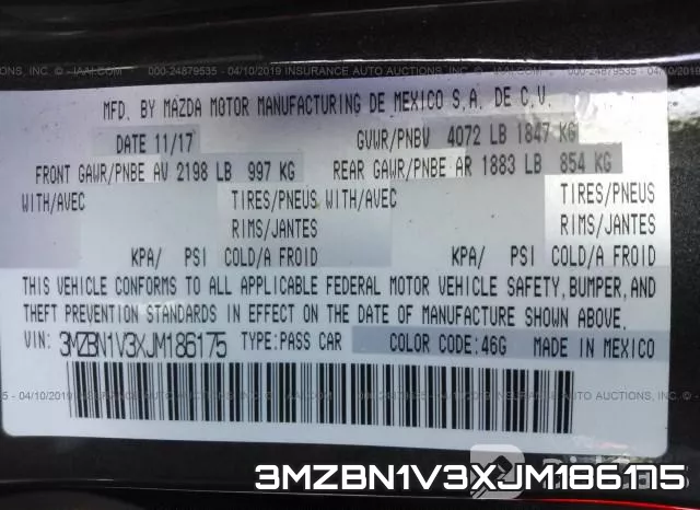 3MZBN1V3XJM186175 фото 10