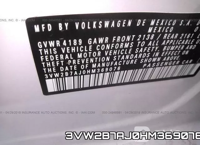3VW2B7AJ0HM369076 фото 10