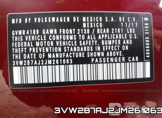 3VW2B7AJ2JM261063 фото 10