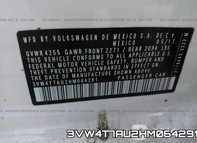 3VW4T7AU2HM064291 фото 10