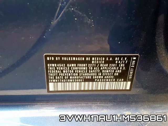 3VWH17AU1HM536861 фото 2