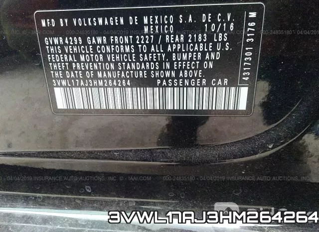 3VWL17AJ3HM264264 фото 10