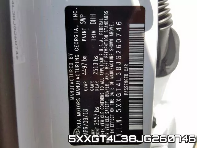 5XXGT4L38JG260746 фото 2