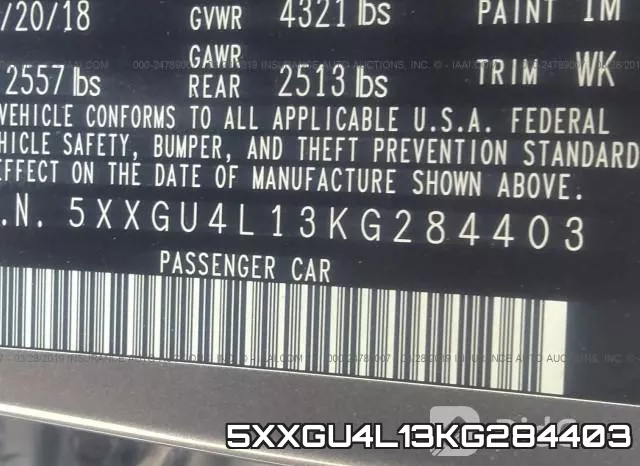 5XXGU4L13KG284403 фото 10