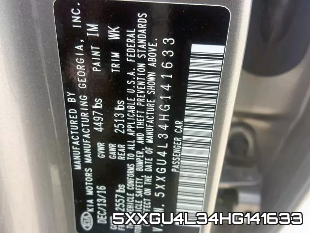 5XXGU4L34HG141633 фото 2