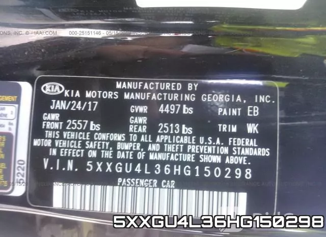5XXGU4L36HG150298 фото 10
