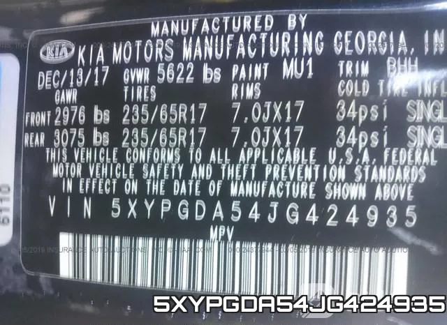 5XYPGDA54JG424935 фото 10