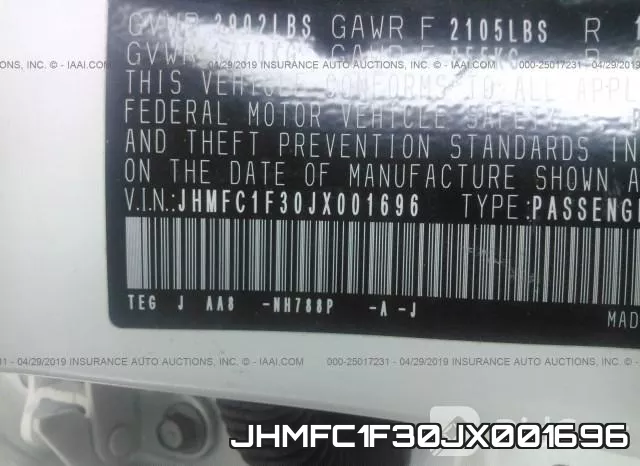 JHMFC1F30JX001696 фото 10