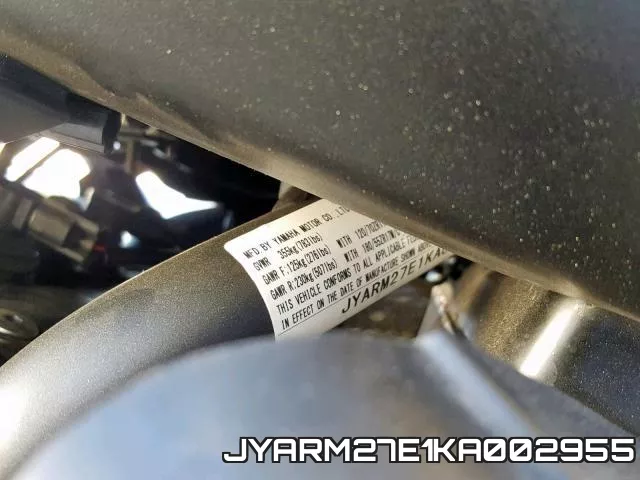 JYARM27E1KA002955 фото 2