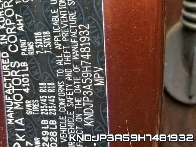KNDJP3A59H7481932 фото 2