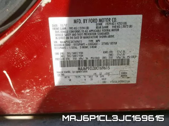 MAJ6P1CL3JC169615 фото 2