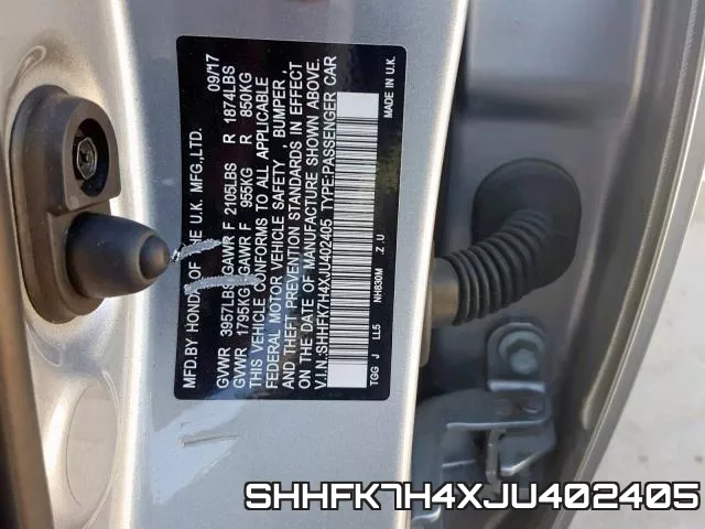 SHHFK7H4XJU402405 фото 2