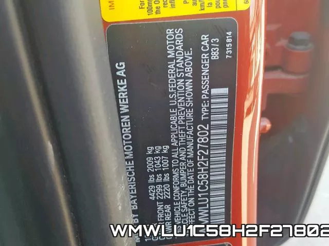 WMWLU1C58H2F27802 фото 2