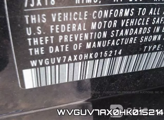 WVGUV7AX0HK015214 фото 10