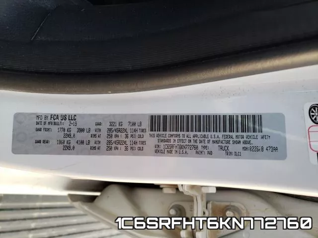 1C6SRFHT6KN772760 фото 2