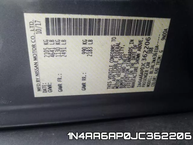 1N4AA6AP0JC362206 фото 2