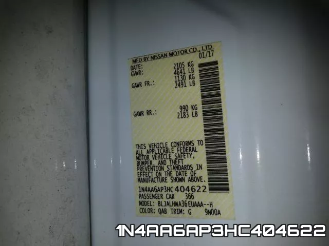 1N4AA6AP3HC404622 фото 2