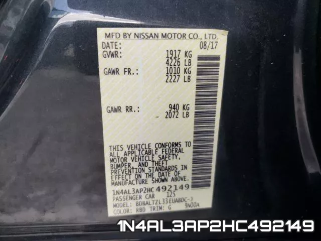 1N4AL3AP2HC492149 фото 2