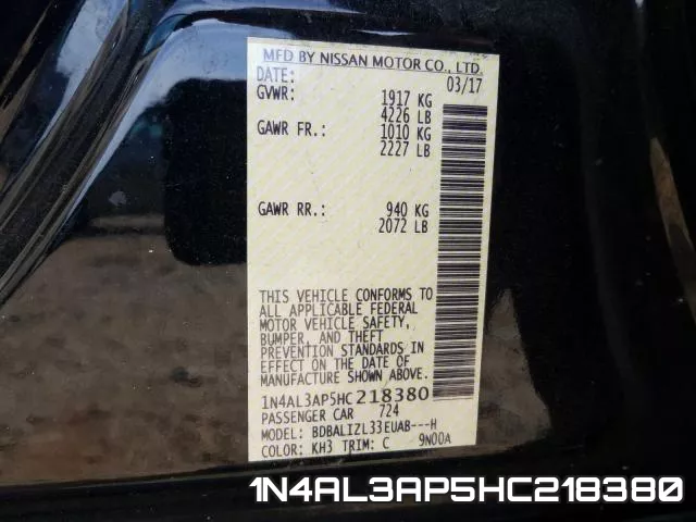 1N4AL3AP5HC218380 фото 2