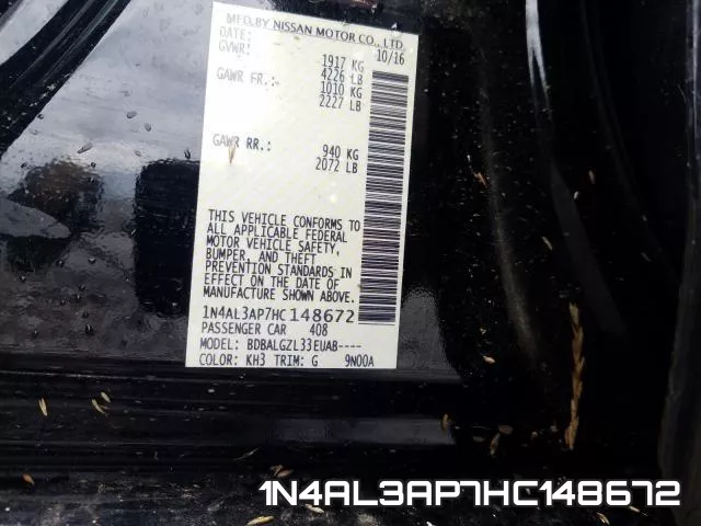 1N4AL3AP7HC148672 фото 2