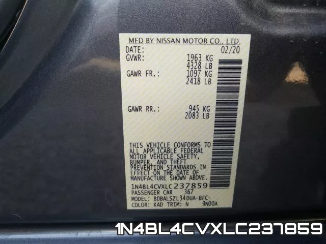 1N4BL4CVXLC237859 фото 2