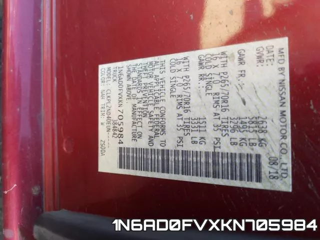 1N6AD0FVXKN705984 фото 2