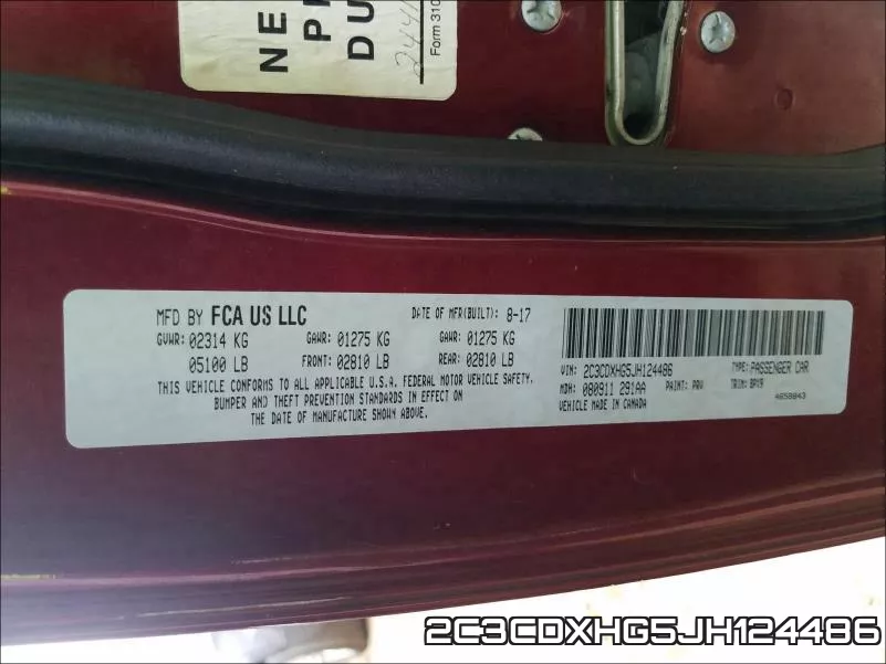 2C3CDXHG5JH124486 фото 2