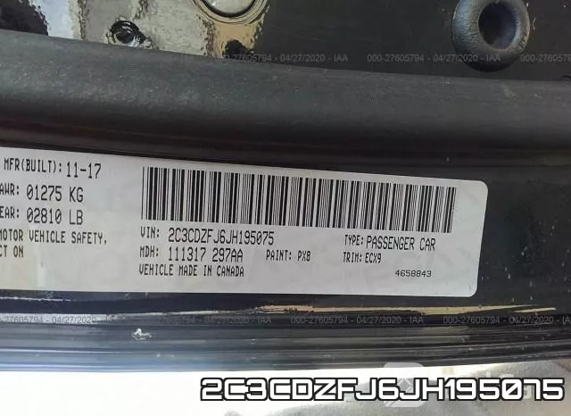 2C3CDZFJ6JH195075 фото 10