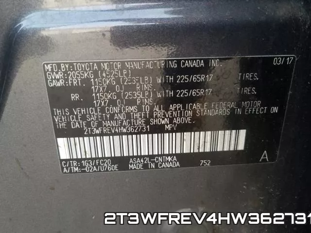 2T3WFREV4HW362731 фото 2