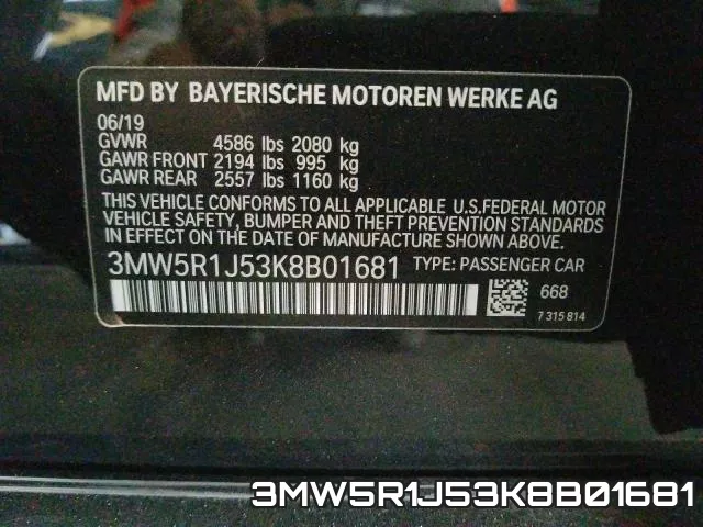 3MW5R1J53K8B01681 фото 2