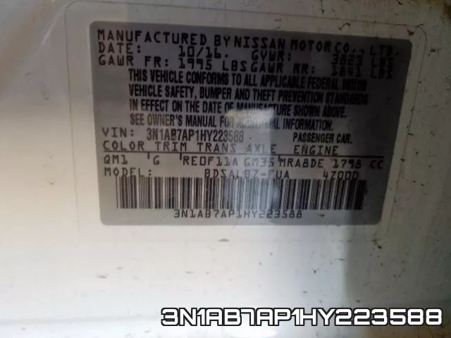 3N1AB7AP1HY223588 фото 2