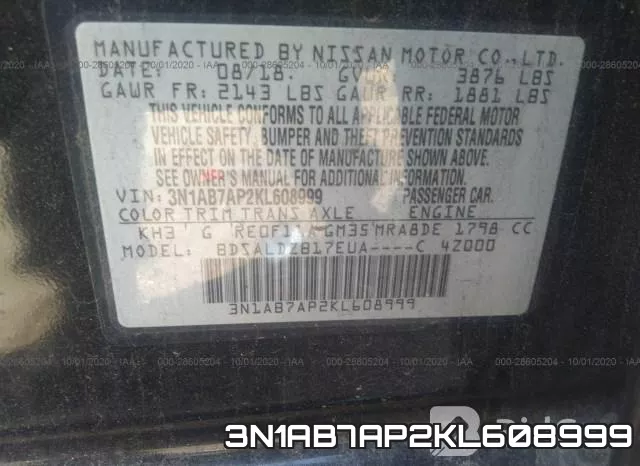 3N1AB7AP2KL608999 фото 10