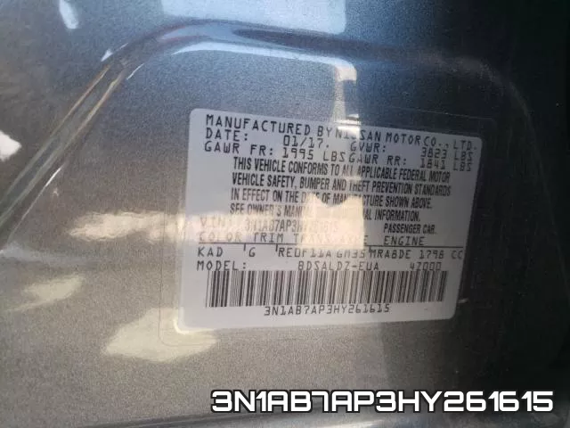 3N1AB7AP3HY261615 фото 2