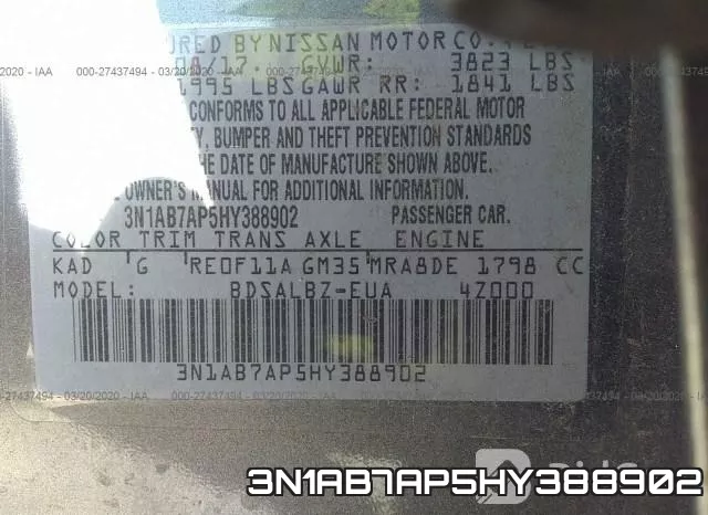 3N1AB7AP5HY388902 фото 10