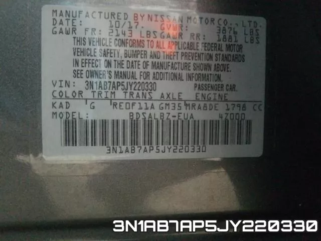 3N1AB7AP5JY220330 фото 2