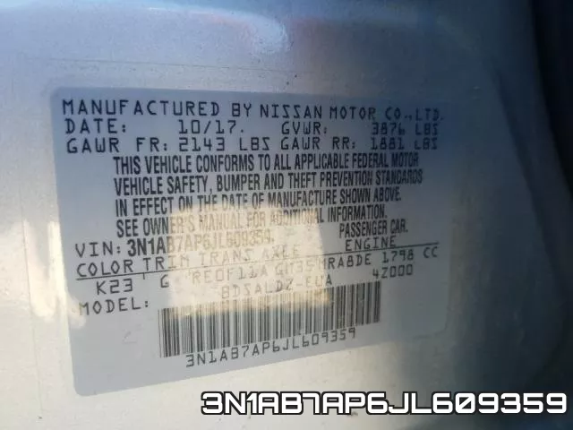 3N1AB7AP6JL609359 фото 2