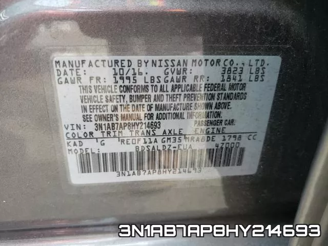 3N1AB7AP8HY214693 фото 2